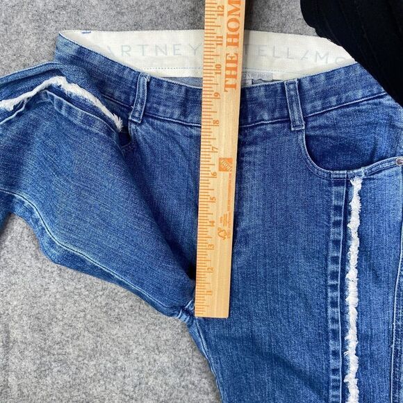 Stella Mccartney Women Jeans Size 25 Cropped Straight Leg Piped - Picture 7 of 10